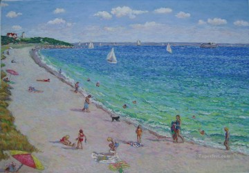 beach day at nobska Oil Paintings